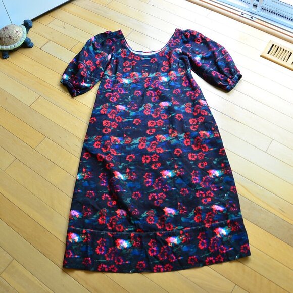 Rachel Comey x Target Maxi Dress Kodak Red Floral Puff Sleeves Size 8 - Picture 1 of 12
